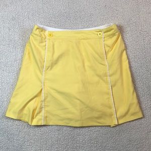 Izod Cool Fx Uellow Skirt Skort White Trim Size 10